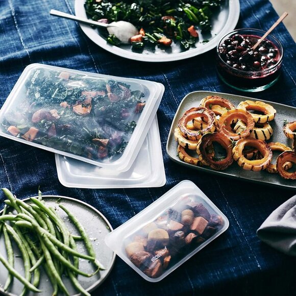 Premium Silicone Reusable Food Storage Bags, 4-Pack, Clear, Multi-Use Food Stora - Picture 2 of 8